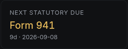 Next statutory due