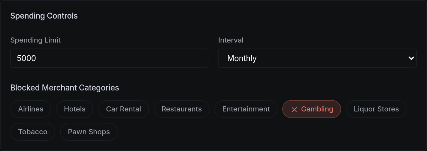 Spending Controls