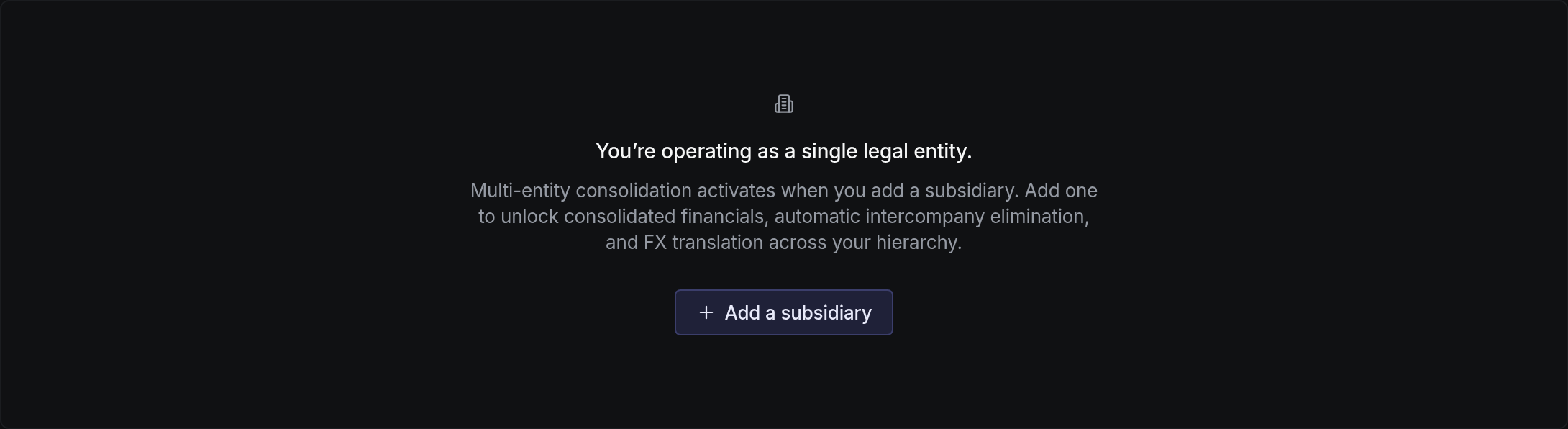 You’re operating as a single legal entity.
