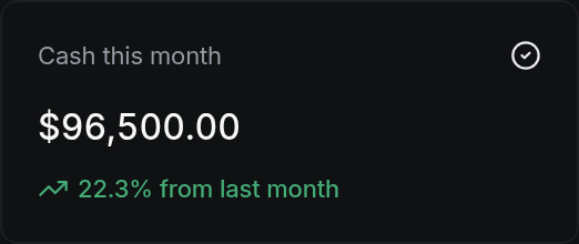 Cash this month