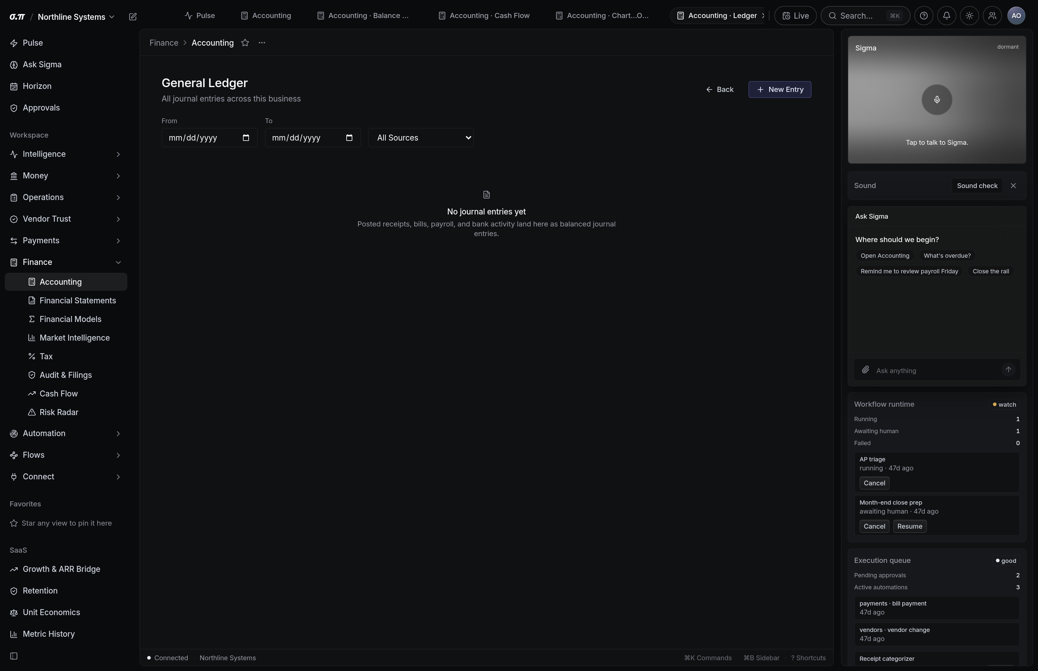 General ledger in SigmaPointPi