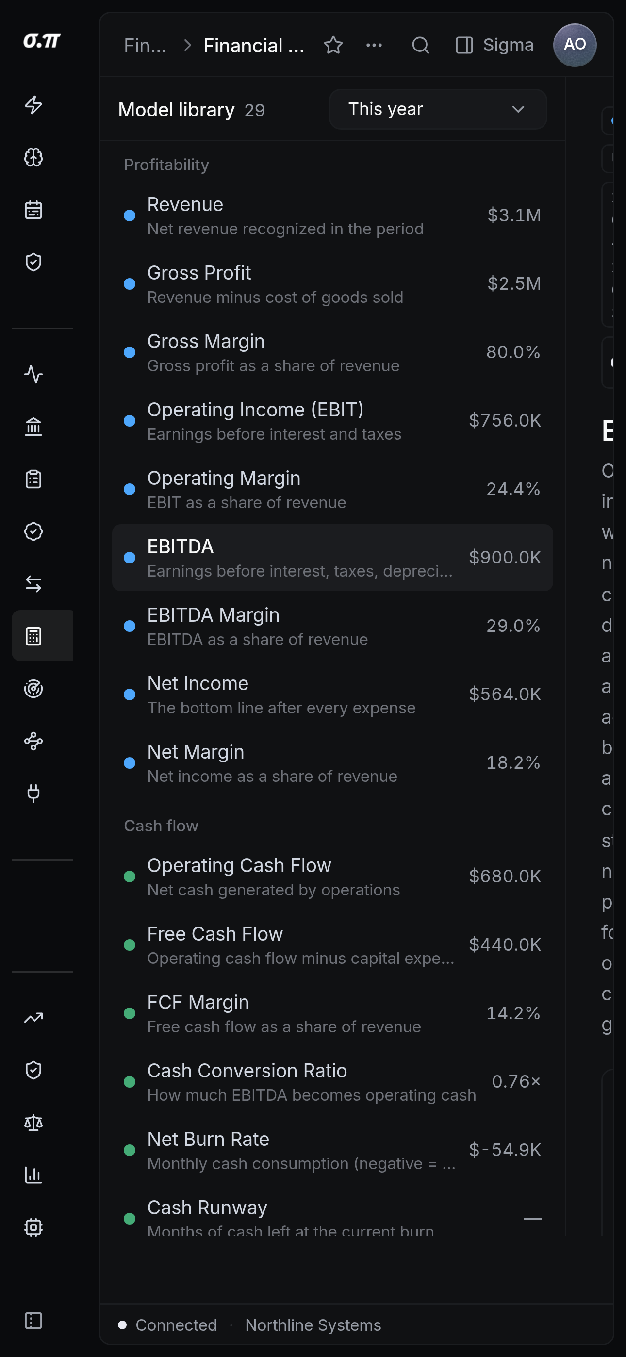 Financial models on iPhone 15 Pro Max
