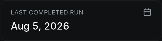 Last completed run