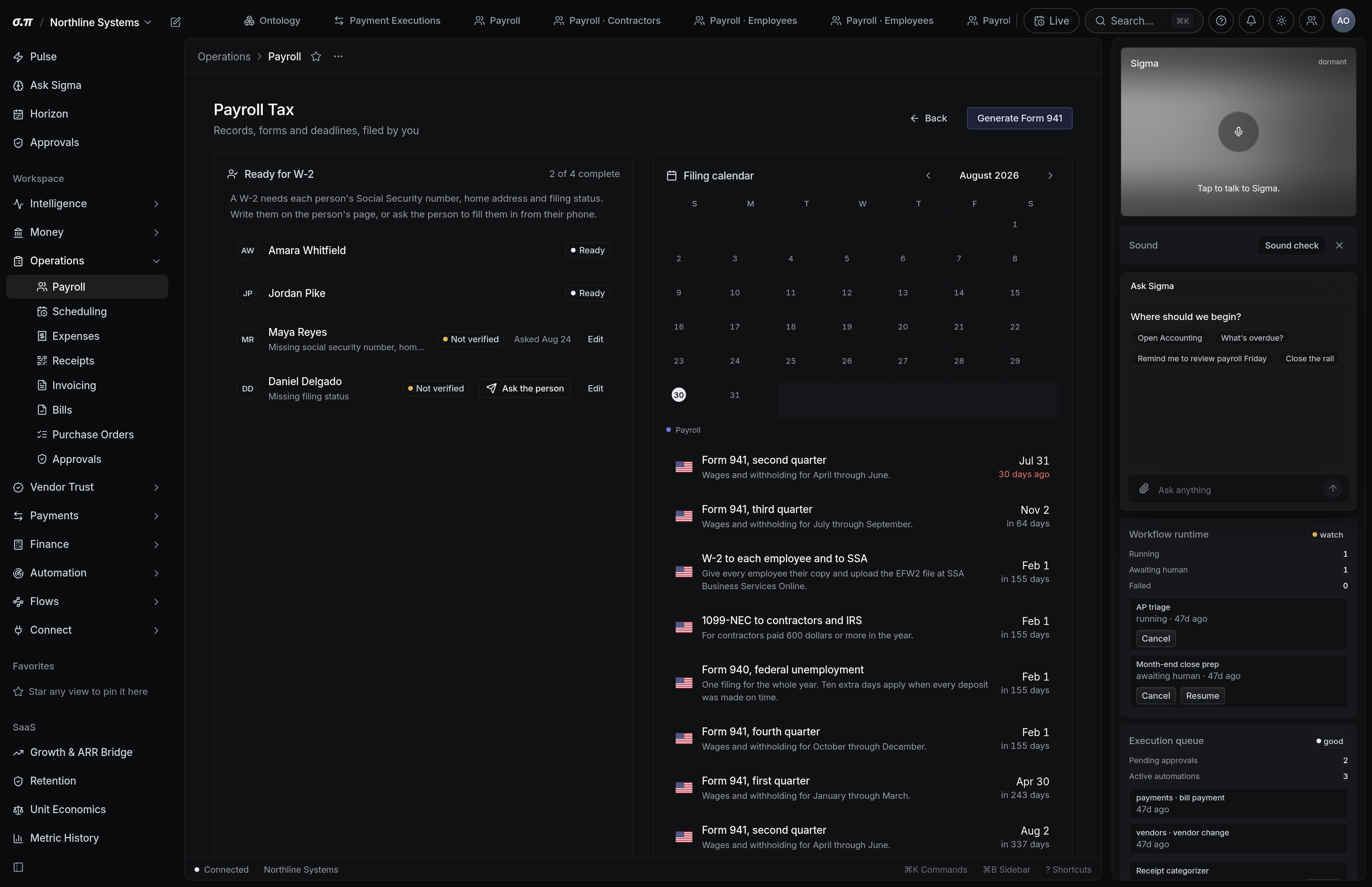 Payroll taxes in SigmaPointPi