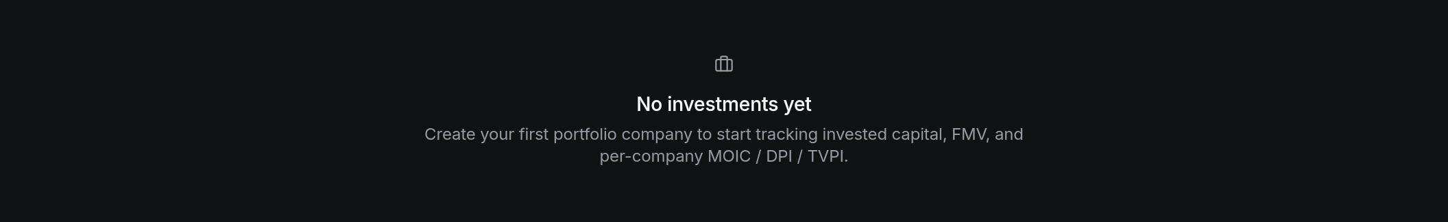 No investments yet