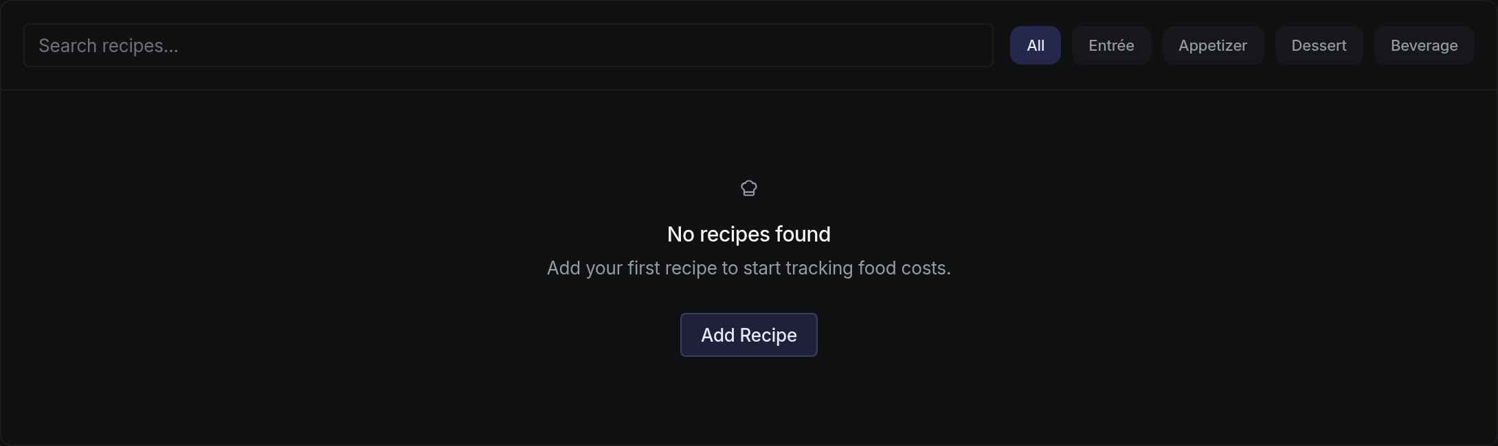 No recipes found