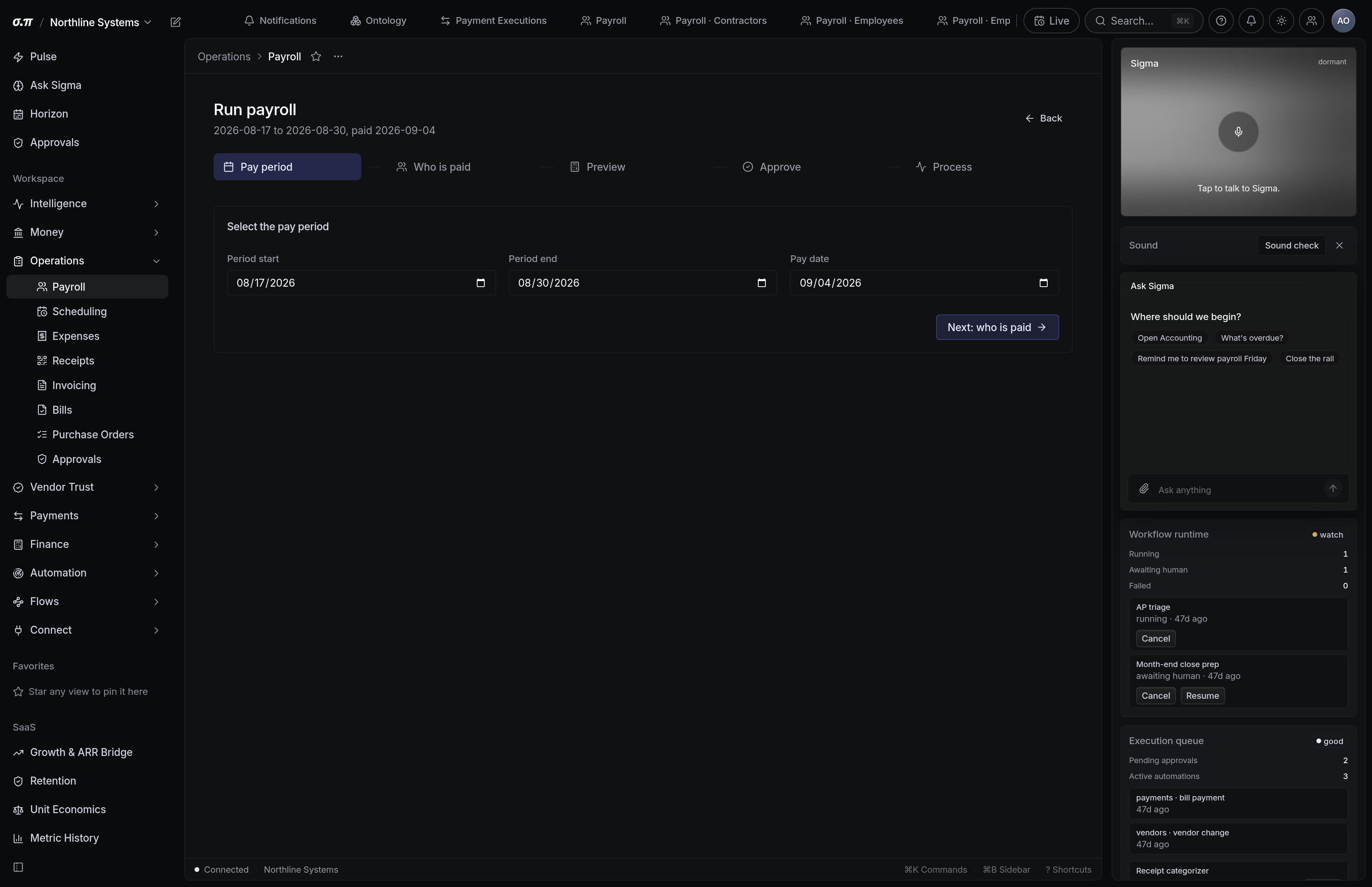 Run payroll in SigmaPointPi
