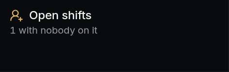 Open shifts