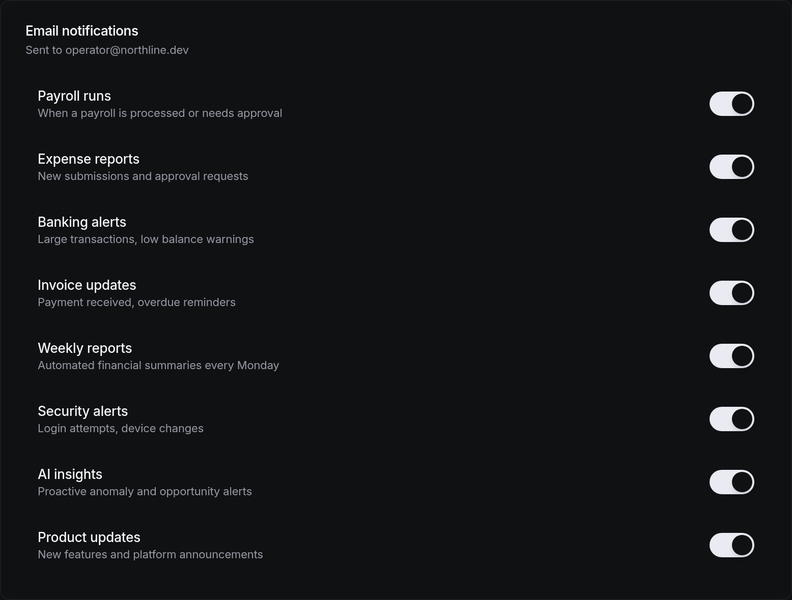 Email notifications