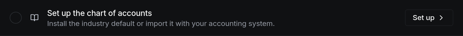 Set up the chart of accounts