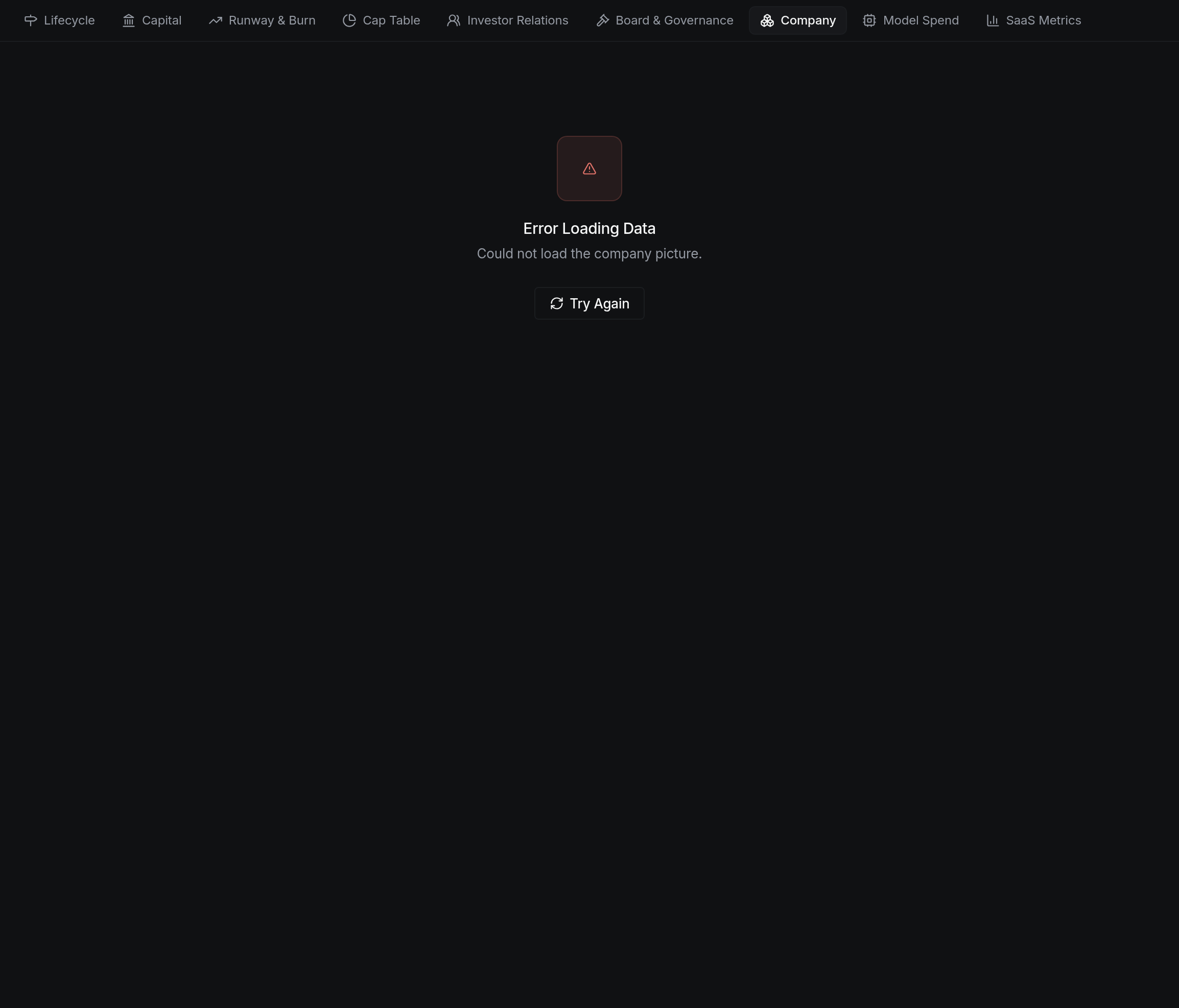 Error Loading Data
