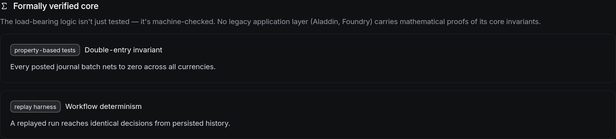 Formally verified core