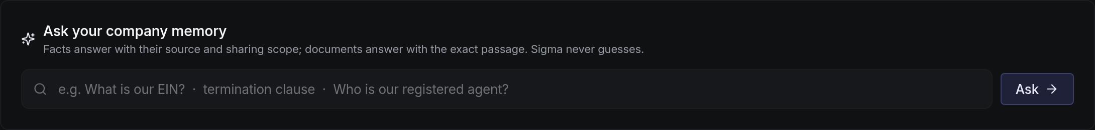 Ask your company memory