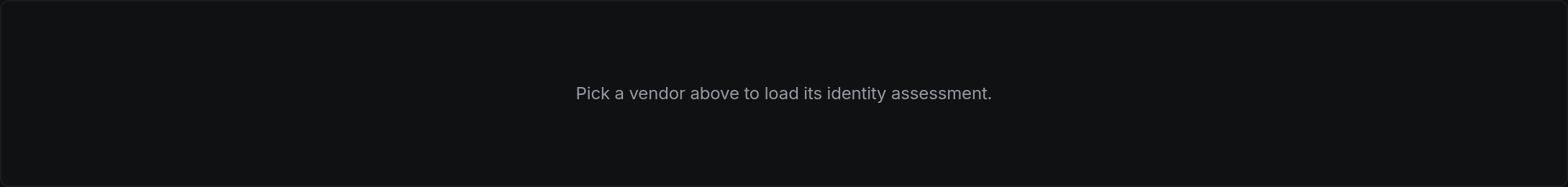 Pick a vendor above to load its identity assessment.