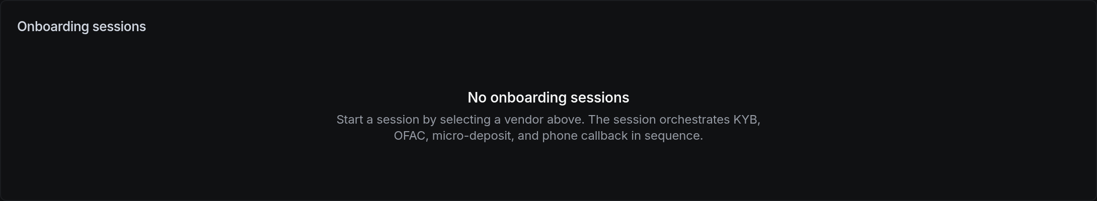 Onboarding sessions