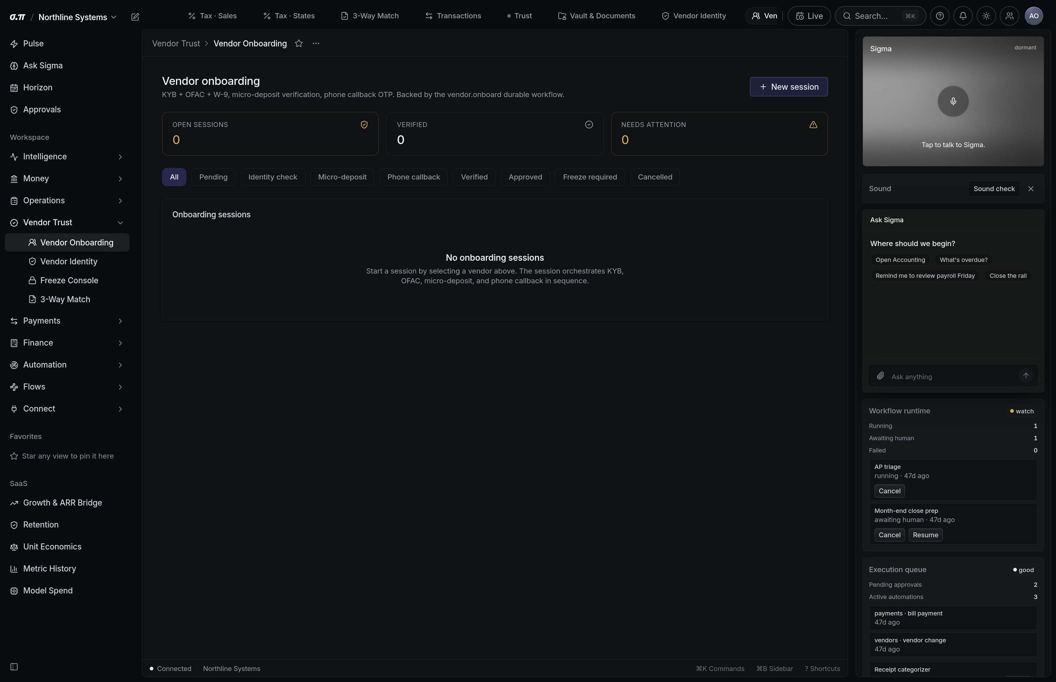Vendor onboarding in SigmaPointPi