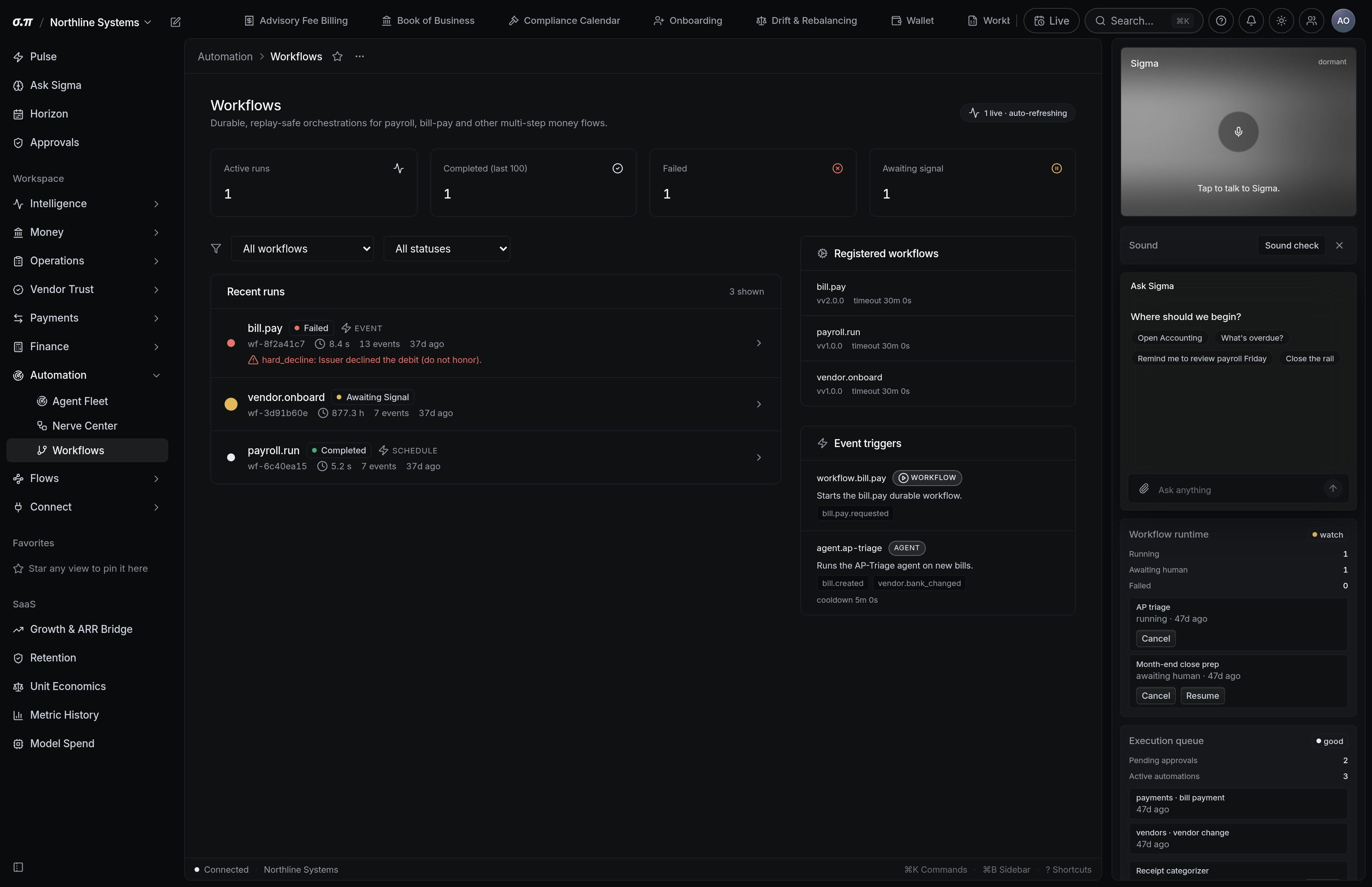 Workflows in SigmaPointPi